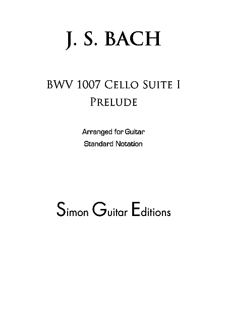 Bach BWV1007 Prelude